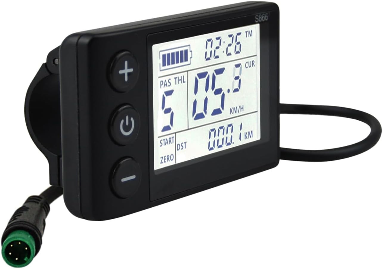 S866 Electric Bicycle LCD Display Meter, 24V 36V 48V Ebike LCD Display Contro…