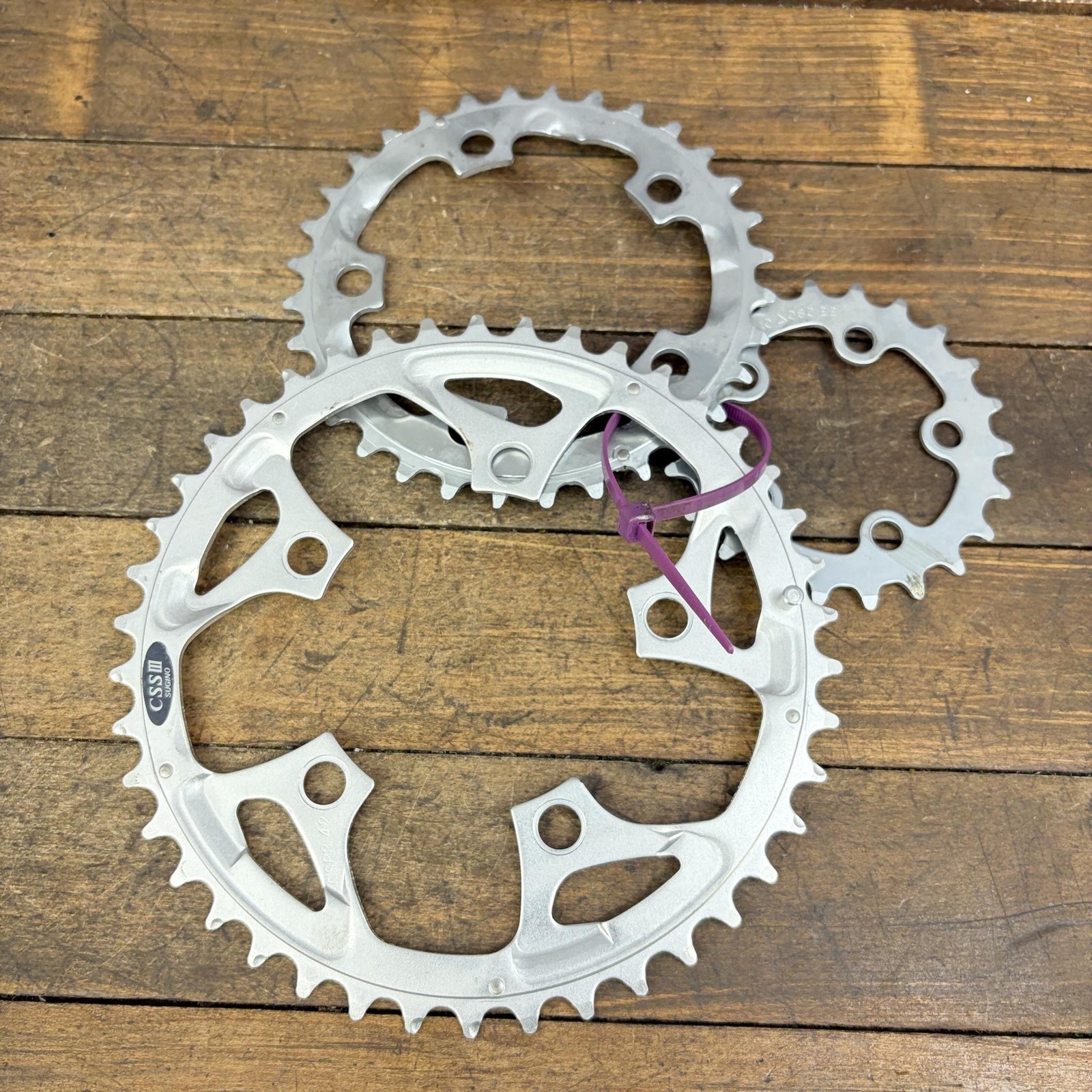 Vintage Sugino CSP3 CSS III Chainring Set NOS 42/32/22T 94 BCD 5-Arm 90s MTB