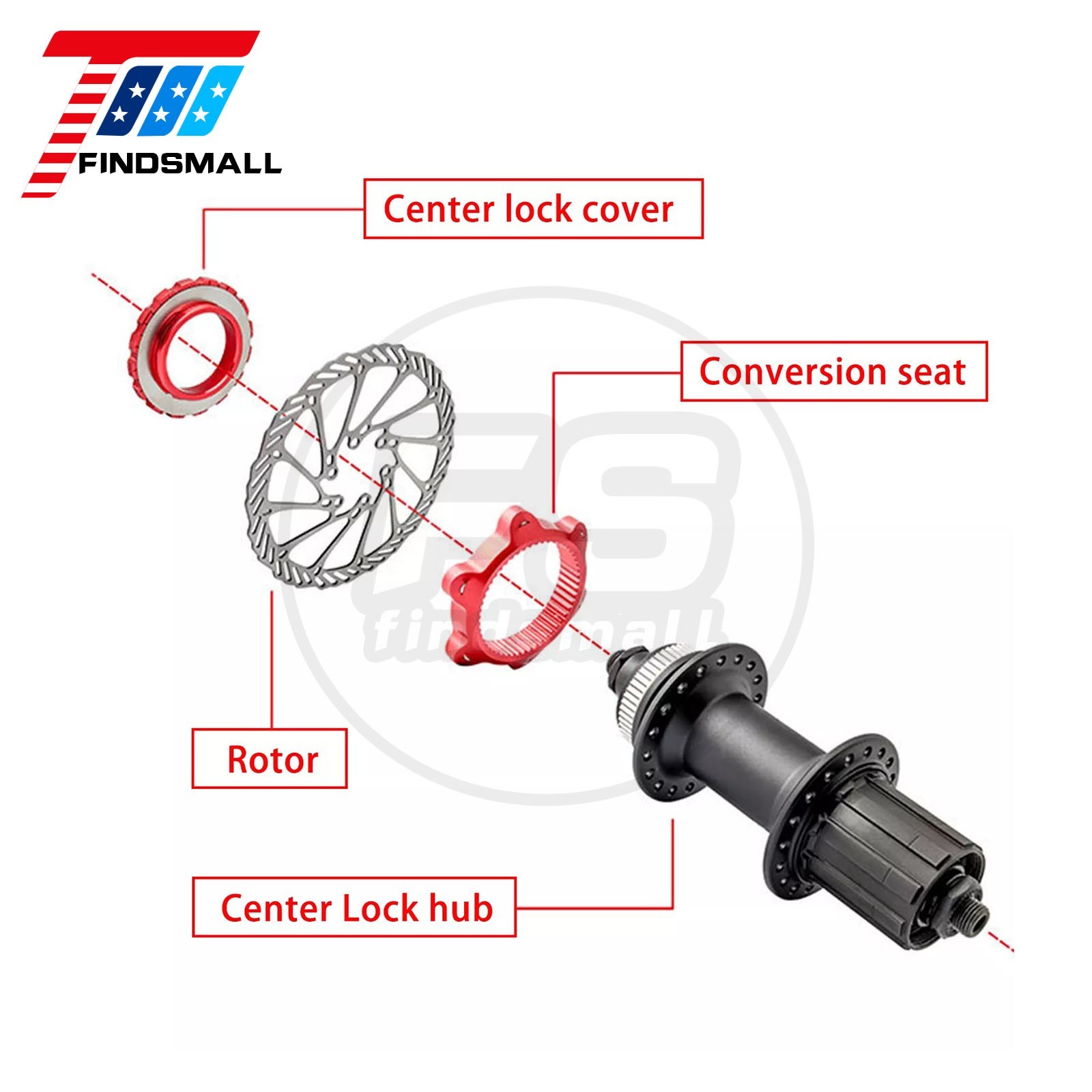 Centerlock to 6 Bolt Brake Adapter Hub Conversion Compatible with Shimano MTB