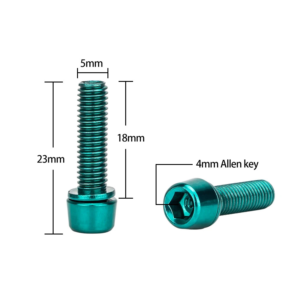 6Pcs Bike Stem Bolts M5/M6x18mm w/Washers MTB Road Handlebar Screws
