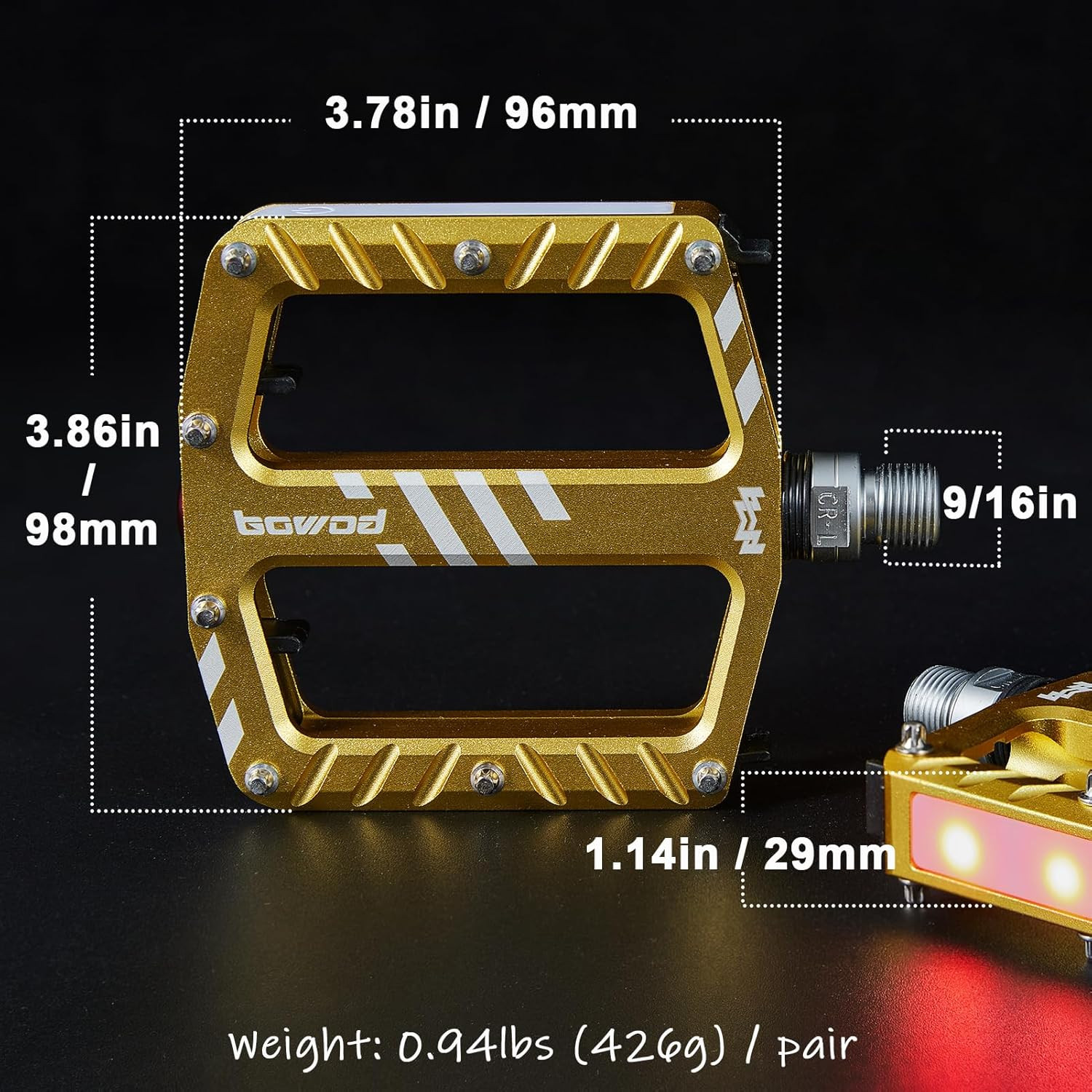 LED Bike Pedals with USB Rechargeable Lights – Safe Night Riding for All Ages