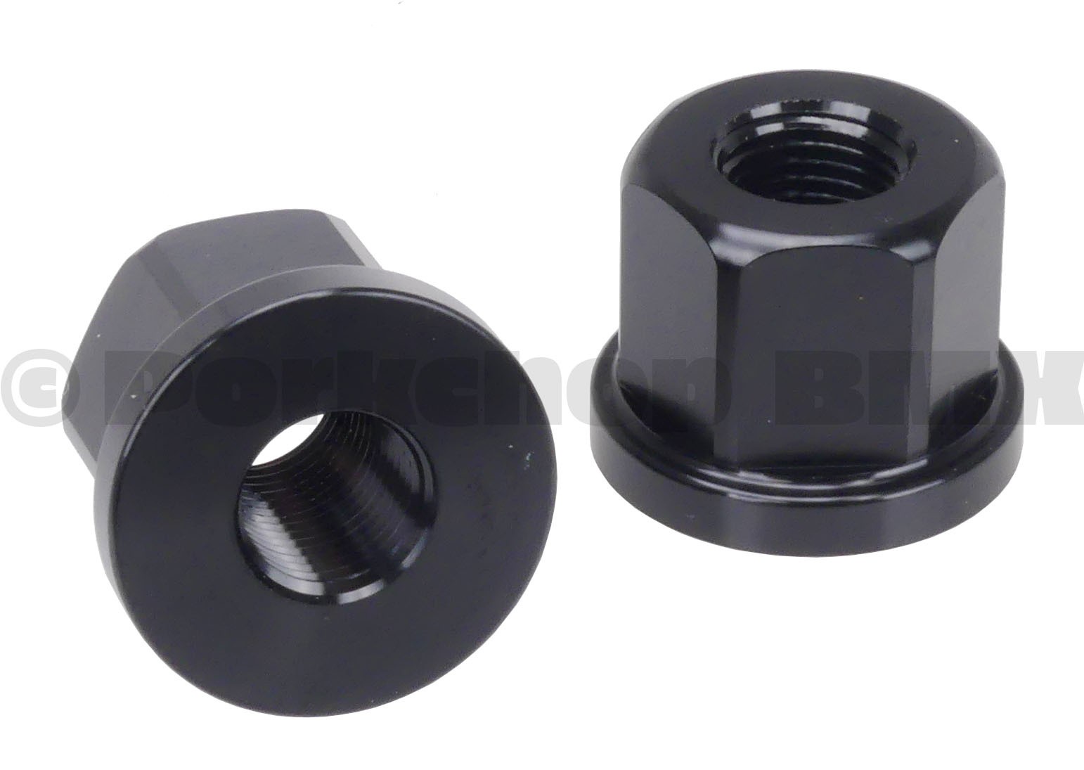 3/8″ X 26T REGULAR bicycle axle nuts 7075 aluminum (PAIR) BLACK
