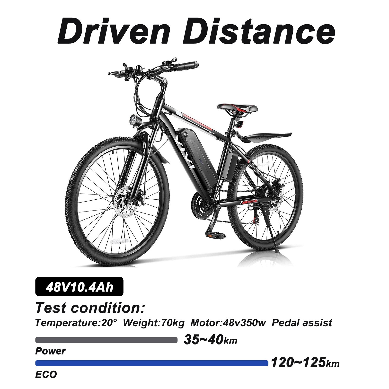 Vivi Ebike Battery 48V 10.4Ah Electric Bike Battery 48V Lithium Battery Replace