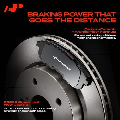 11.93 inch (303mm) Front Brake Rotors and Ceramic Pads Kit | Front Vented
