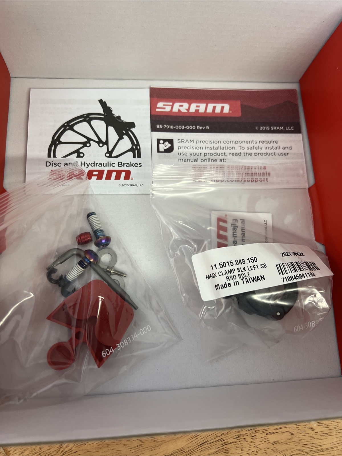 SRAM G2 Ultimate Disc Brake & Lever Gloss Black with Rainbow Hardware Front