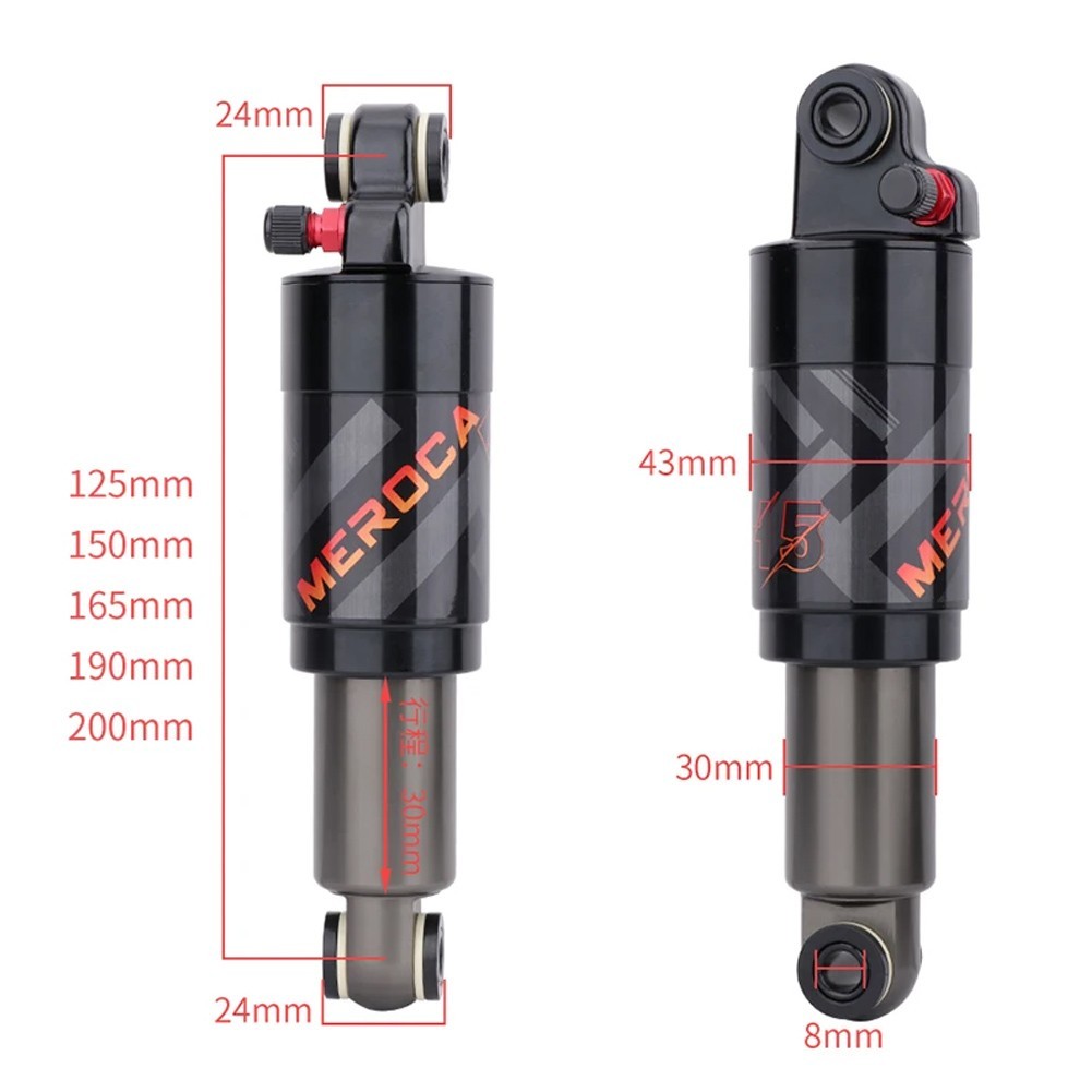 Air Rear Shock Absorber 125/150/165/190/200mm Aluminum Alloy Shock Absorbers