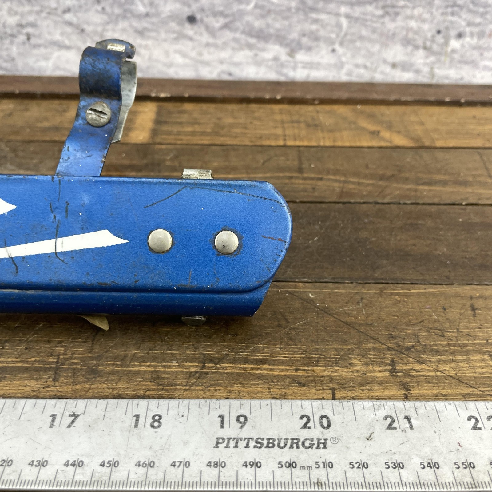 Vintage Columbia Bicycle Chain Guard Torpedo Built-In Chain Oil Port Blue Metal