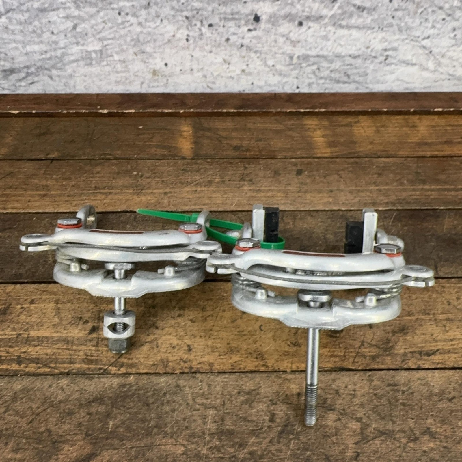 Vintage Dia-Compe Center Pull Caliper Brakes Set Drop Forged Silver 70s Japan