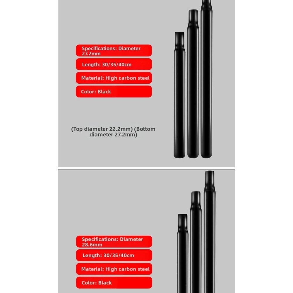 High Carbon Steel Bike Seatpost for Fixie and For Youth Bikes 25.4mm to 31.8mm
