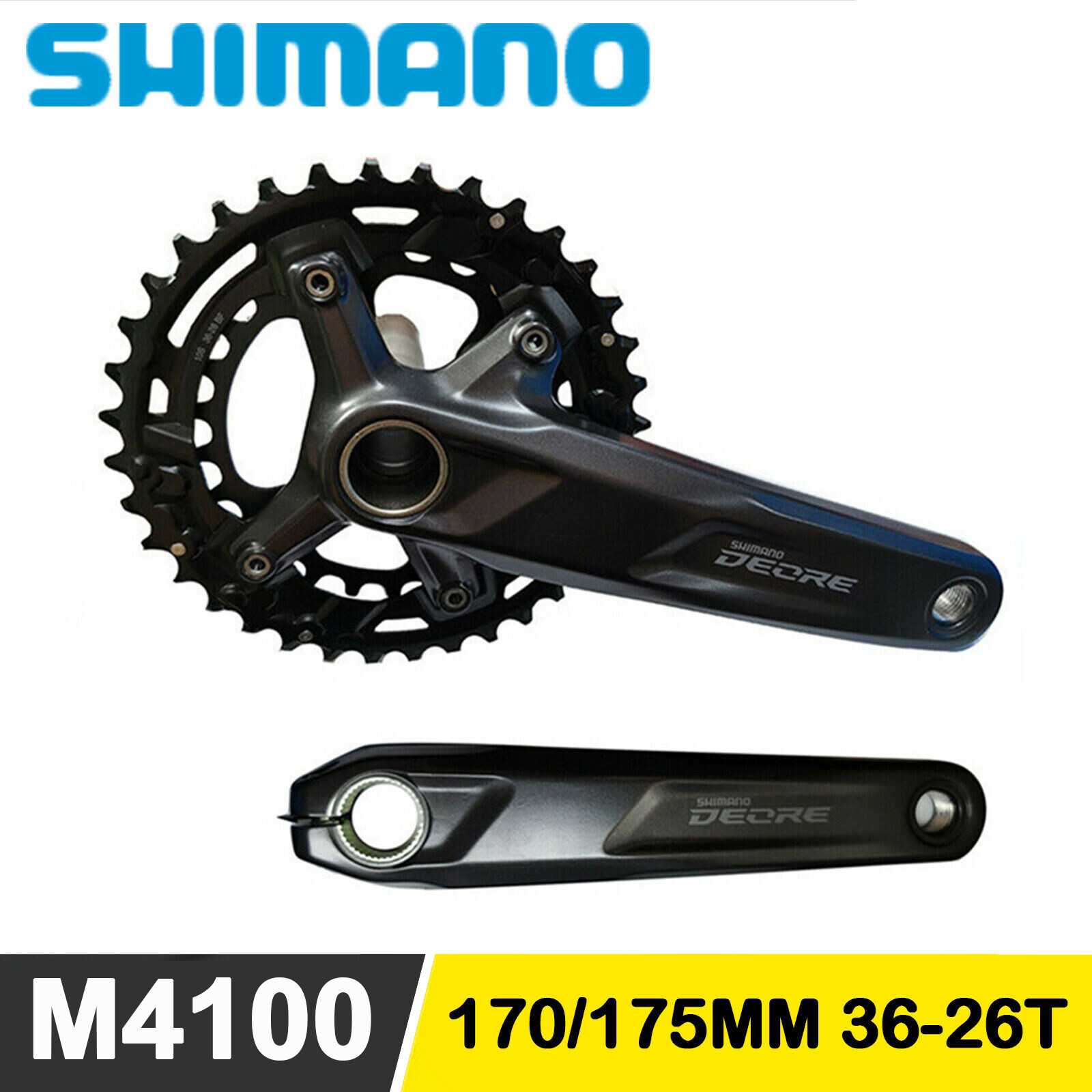 SHIMANO DEORE FC M4100 CRANKSET 2×10 Speed 170MM 175MM 36T 26T MTB Bike Bicycle