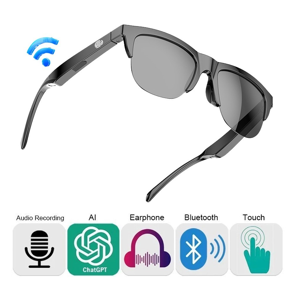 Bluetooth Smart Glasses Music Audio Open Ear Speaker Hands Free Call Sunglasses