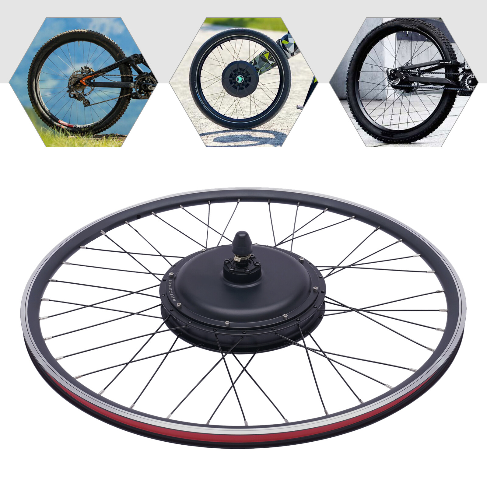 700C 48V 1000W Electric Bicycle Conversion Kit E-Bike Hub Motor Rear Wheel w/LCD