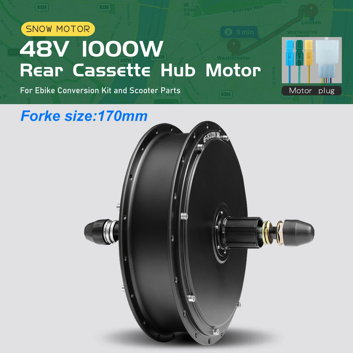 48V 1000W1500W 72V 2000W Snow Electric Bike Brushless Front/Rear Fat Tire Motor