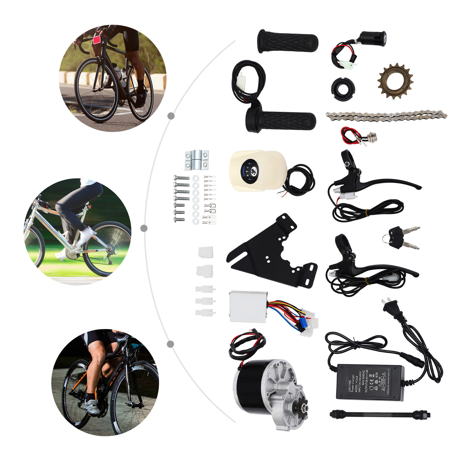 24V 250W Electric Bicycle Conversion Kit E-Bike Cycling Brush Motor & Controller