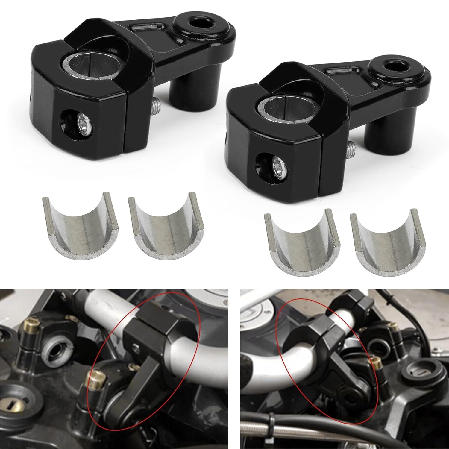 Motorcycle 2 Inch Pivot Handlebar Risers Universal Mount Handl Kit Accessories