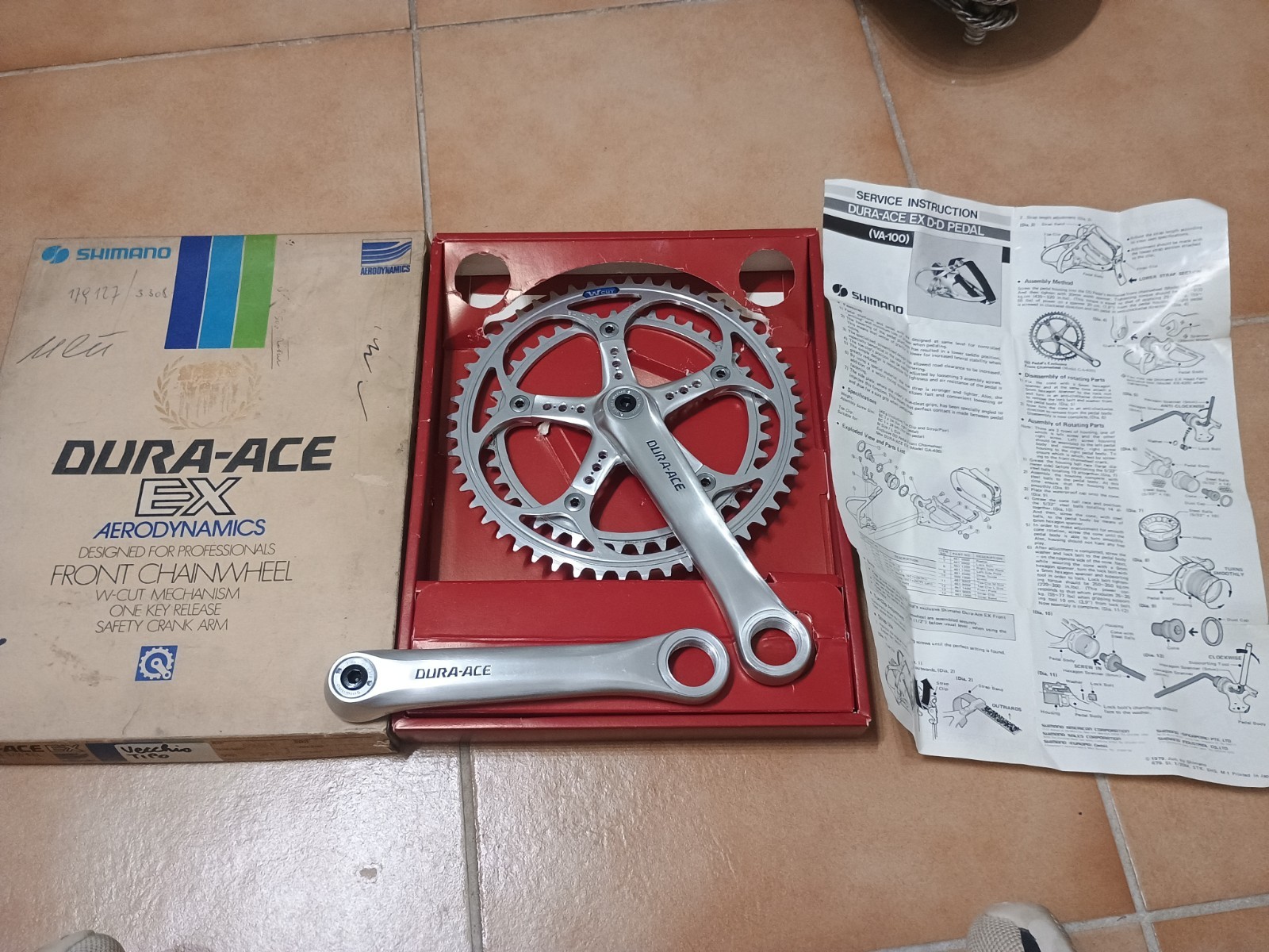 Nos Nib Vintage Crankset Shimano Dura Ace EX W Cut mm 170 Crankset 52/42