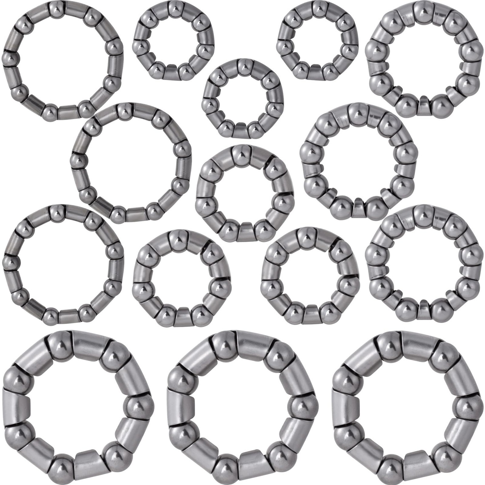 15 Pcs Bicycle Wheel Bearing Loose Steel Balls Assortment Repair Kit Set