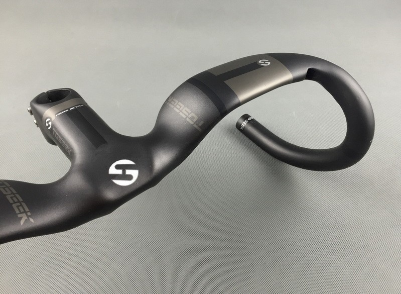 Carbon Fiber Road Bike Drop bar Bicycle Integrated Handlebar Stem 28.6mm 44*10cm