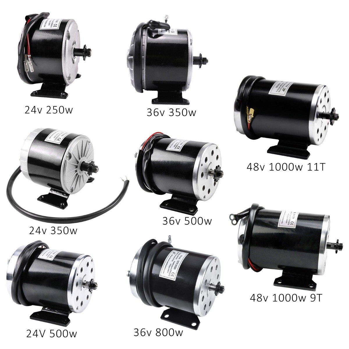 24V/36V/48V 250w-1000w Brush Electric Motor For E-bike Go Kart Scooter Razor