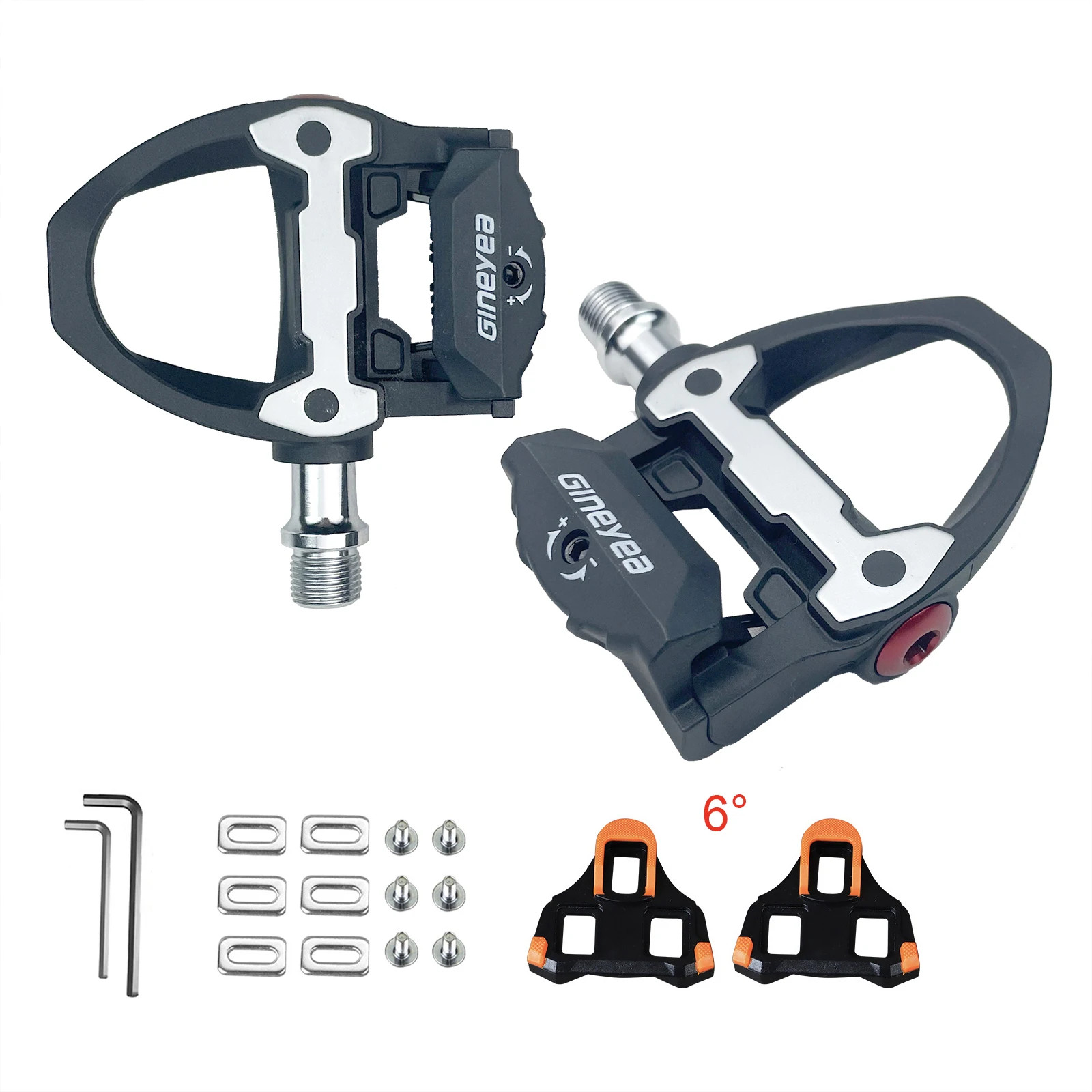 Road Bike Self-Locking Bearing+DU Pedals, Clipless Pedals with Cleat For SPD-SL
