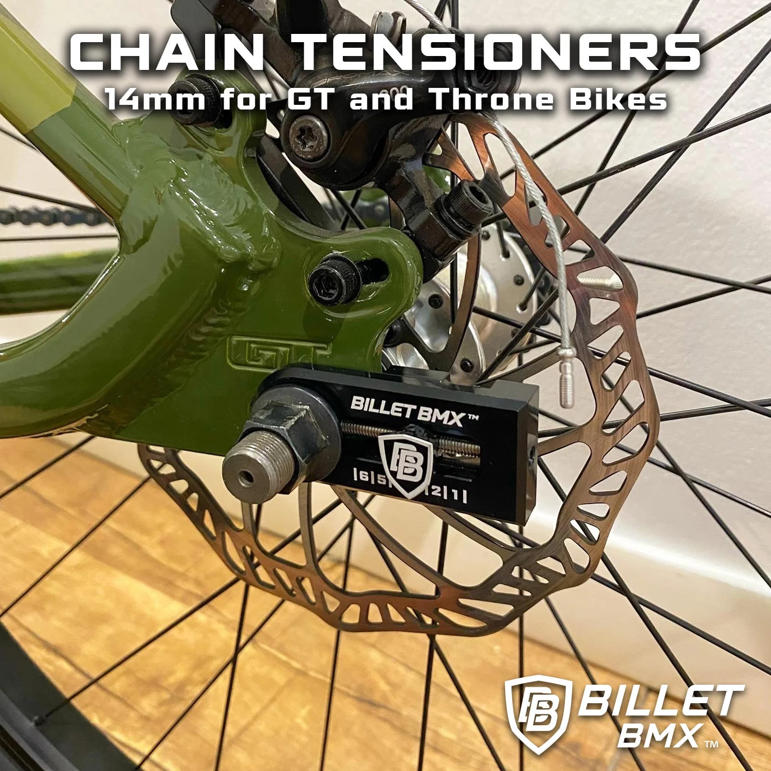 BILLET BMX Chain Tensioners 14mm Axle Pair for GT, Throne and ZOOZ Bikes (2-PACK