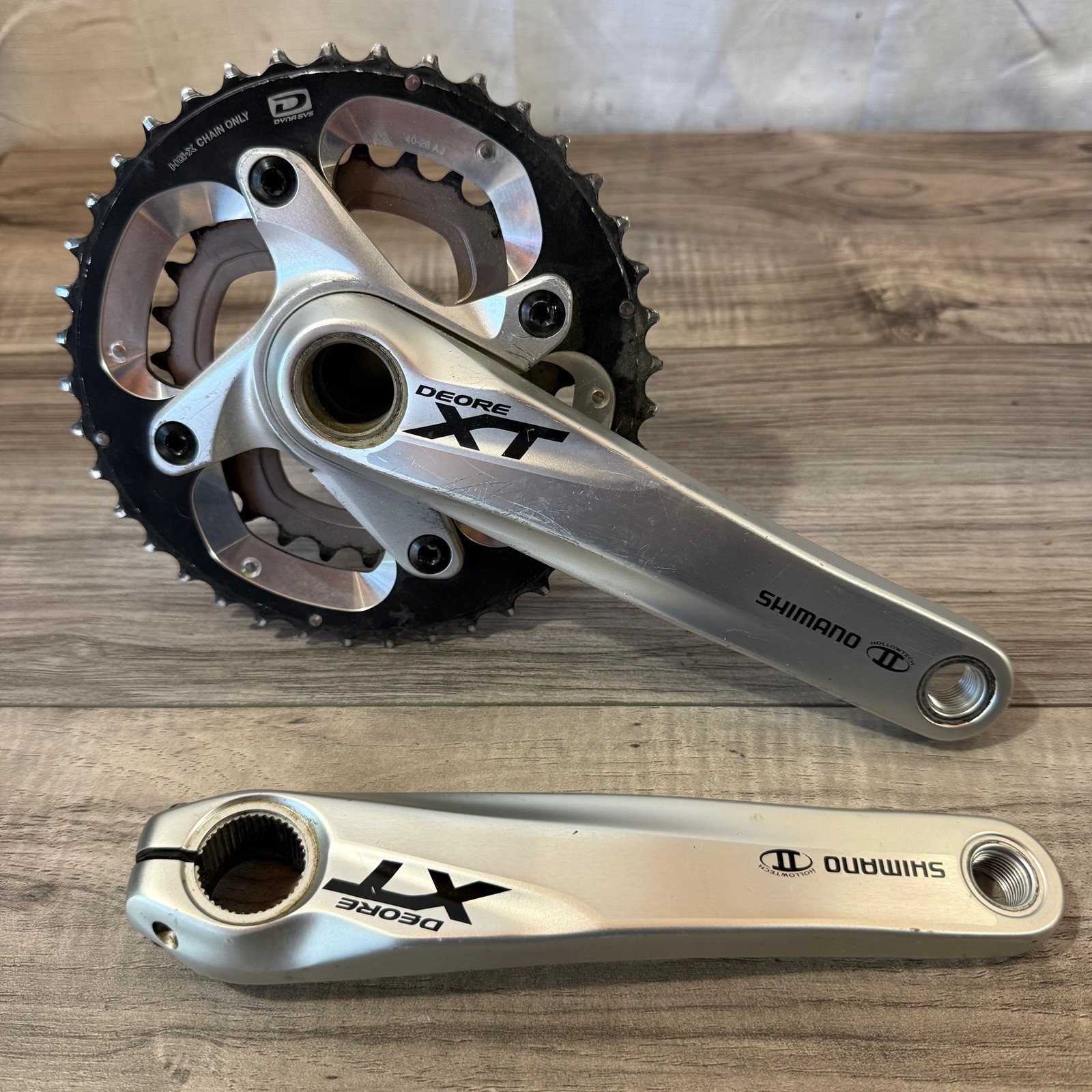 Shimano Deore XT FC-M785 2×10 Double Crankset 175 40-28 Missing Spindle Cap