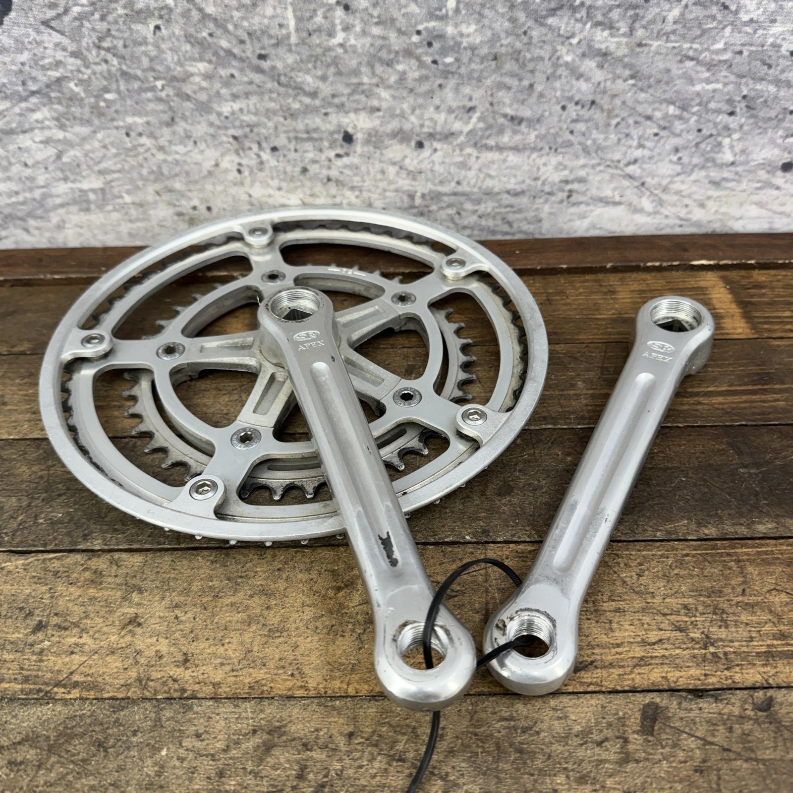 Vintage SR Apex Crankset 118 BCD Double 52T 170mm Square Taper Crank 1981 Japan