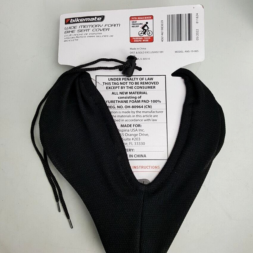 Bikemate Mountain Bike Seat Cover Memory Foam Pad 9.45 x 8.7 Soft Bicicleta