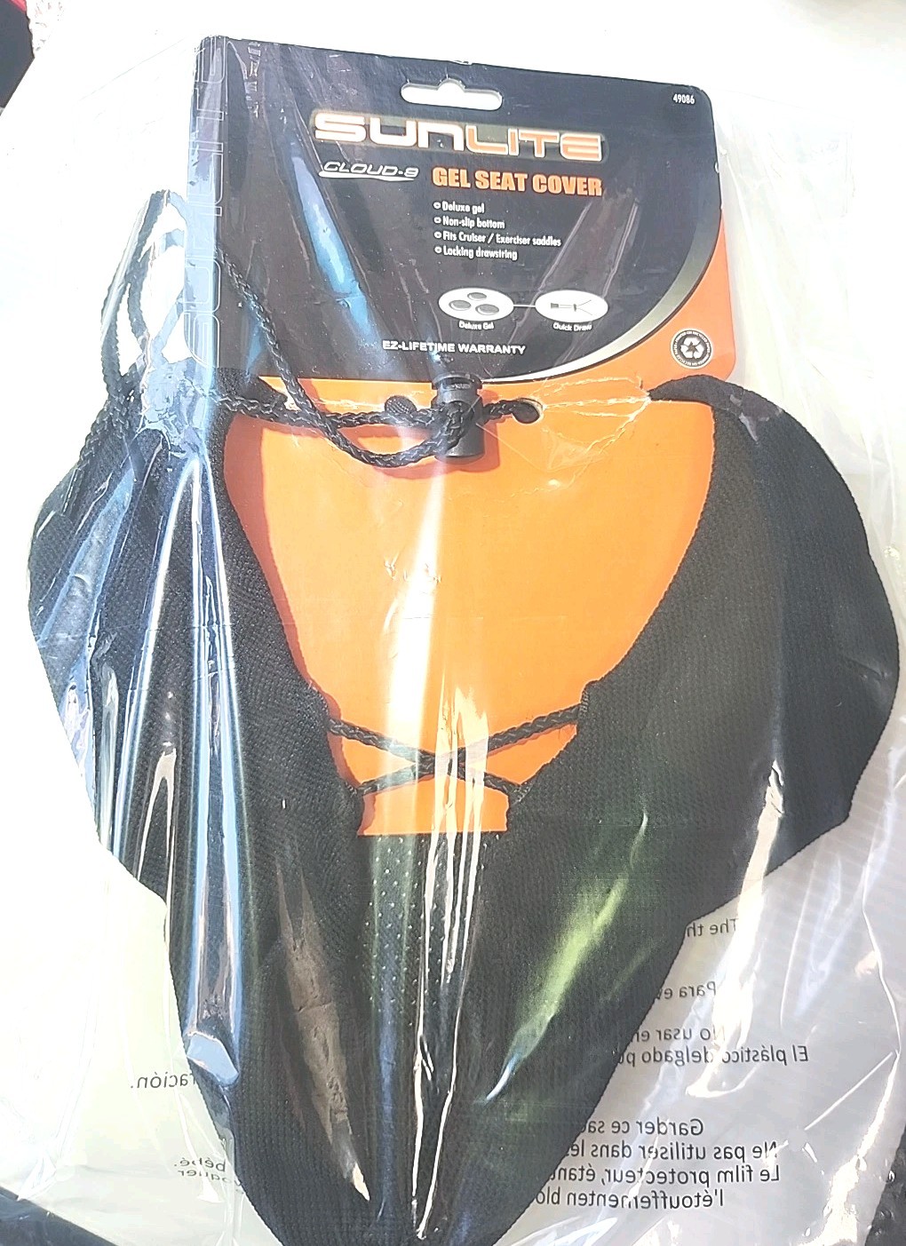 Sunlite Cloud 9 Gel-Tech Black Bicycle Saddle Cover 10” X 11” Bike Seat Cover