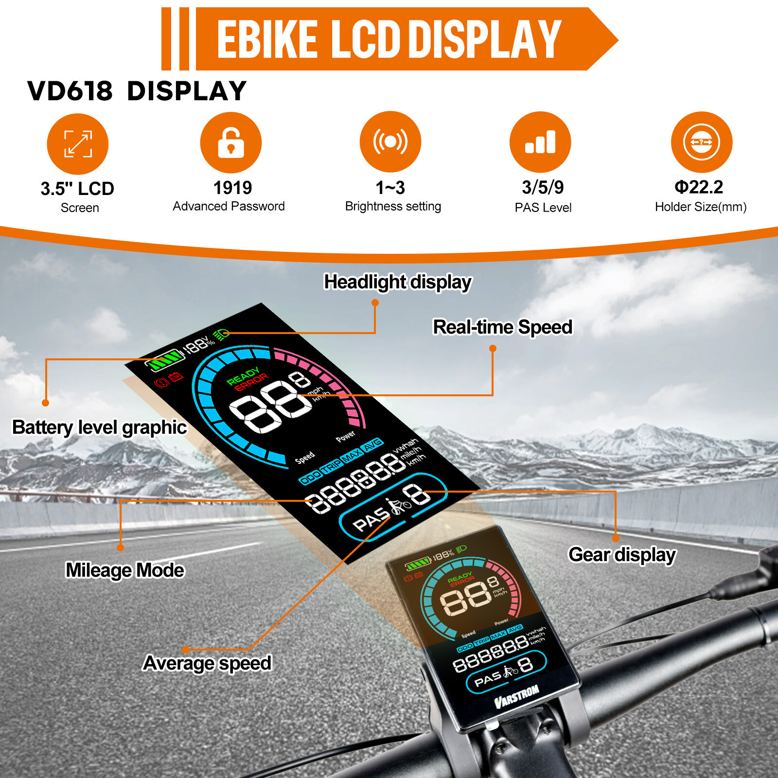 VD618 Display CAN Protocol For Bafang Mid Motor BBS01 BBS02 BBS-HD Speedometer