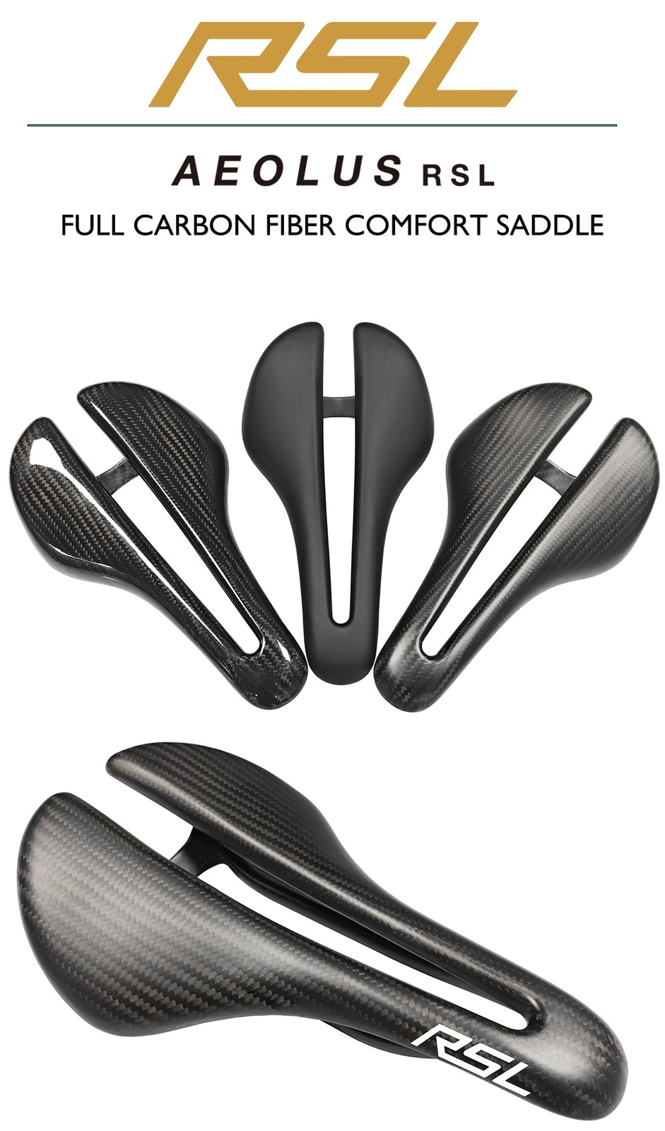 Carbon Bicycle Seat, Hollow, Breathable and Comfortable, Add Taillight 125g