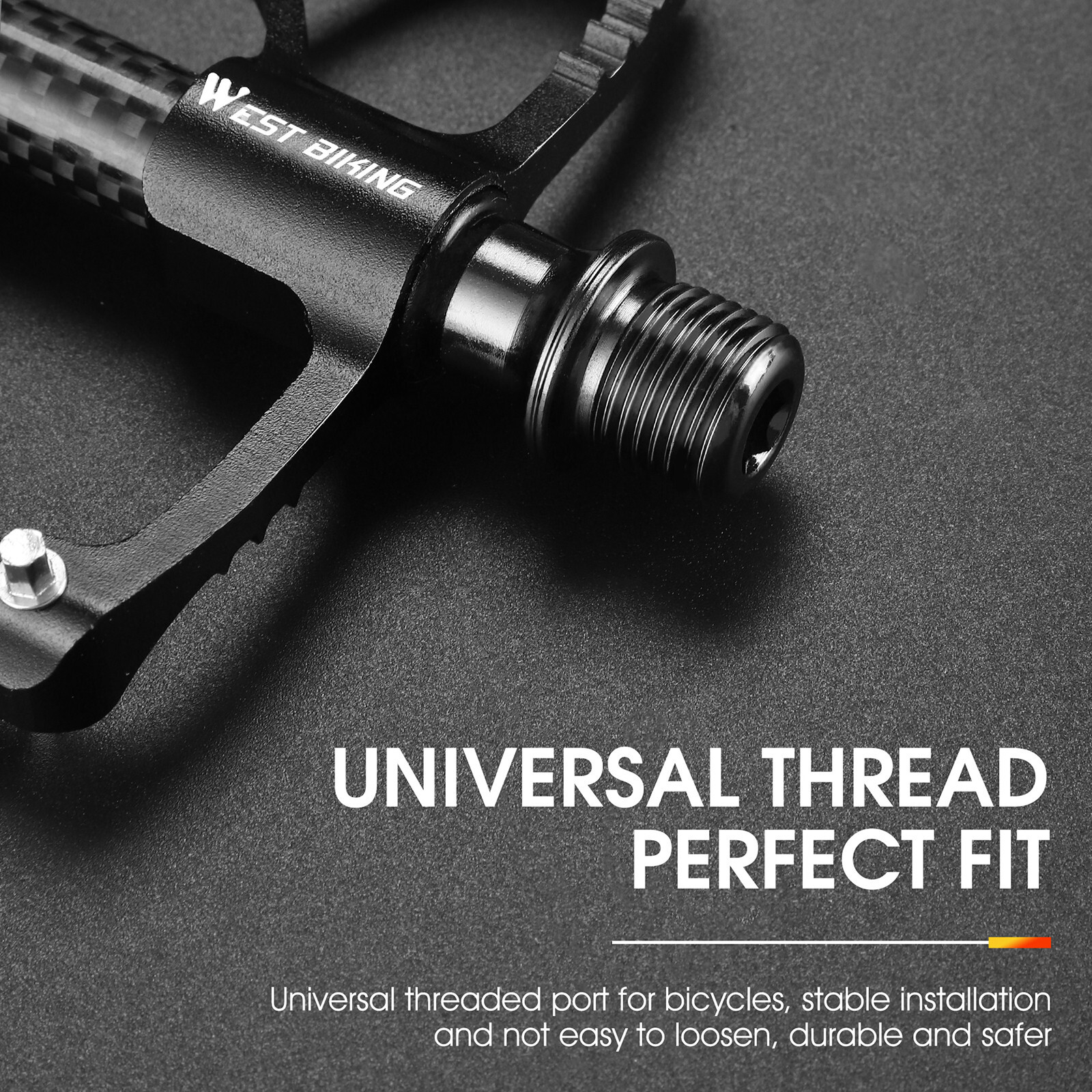 WEST BIKING Bicycle Pedals Road Bike Carbon Fiber 3 Bearings Aluminum Pedals