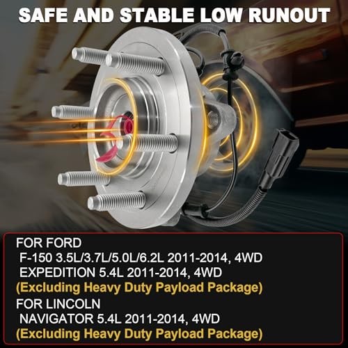 Pair Front Wheel Bearing Hub Assembly Compatible with Ford OE Size 515142