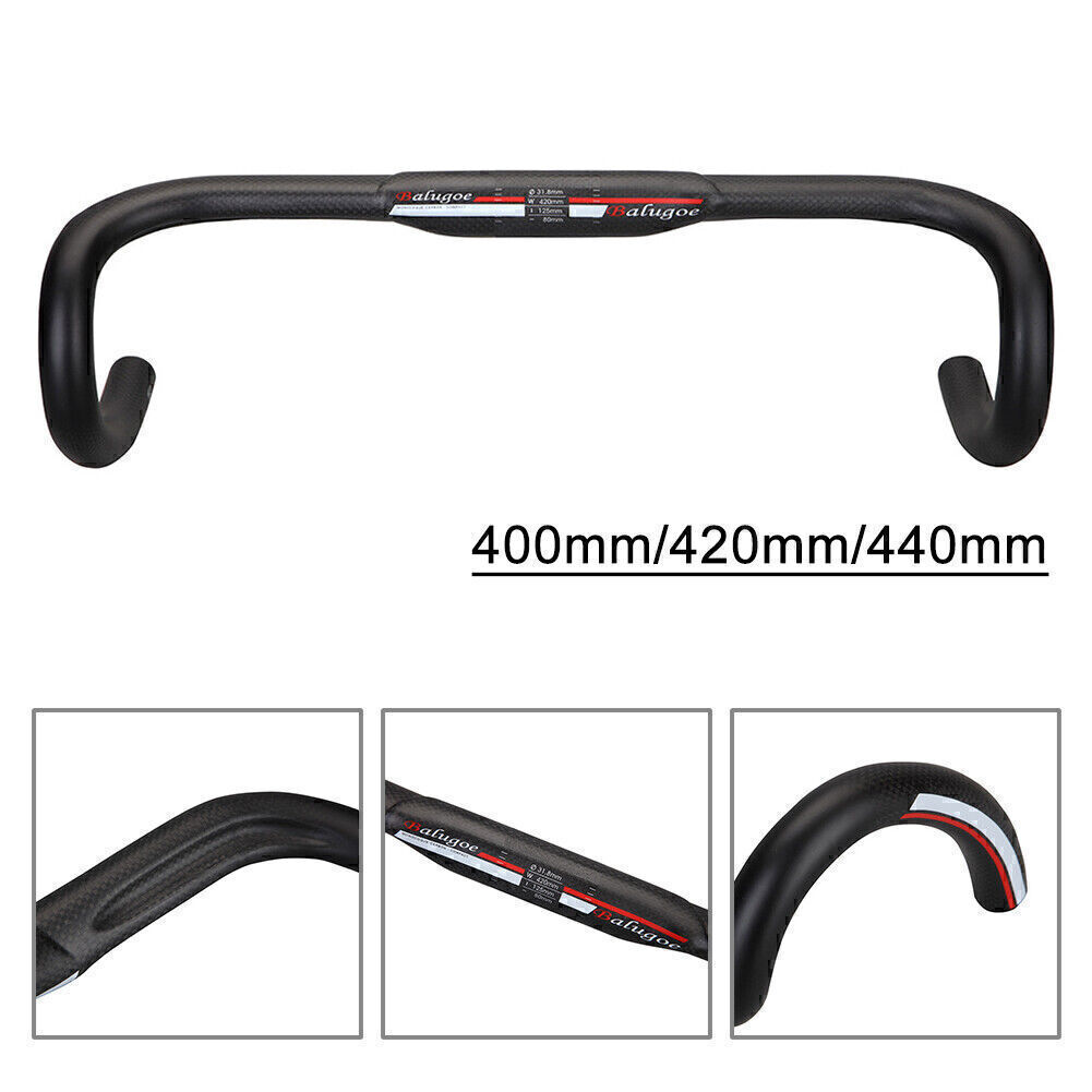 Carbon Fibre Road Bike Bicycle Drop Handlebar Drop Bars 31.8mm*400mm/420mm/440mm