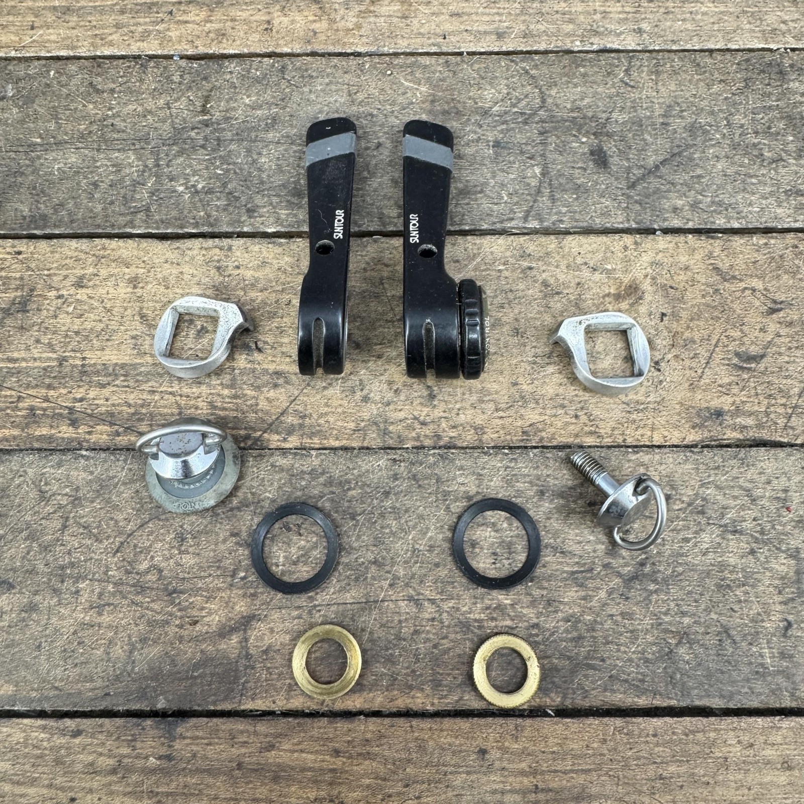 Vintage Suntour Shifters Down Tube 6s Black Index Power Control Set Road Bike