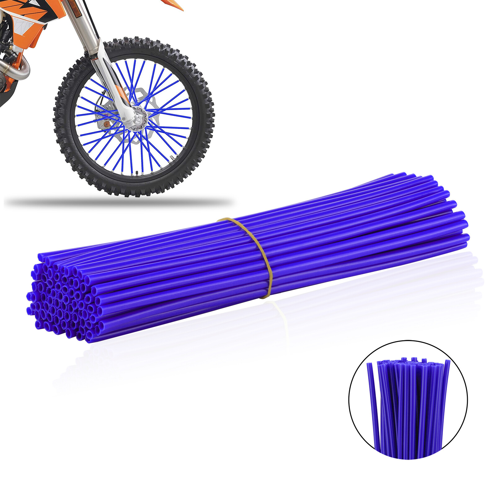 72Pcs Motorcycle Dirt Bike Spoke Skins Covers Wraps Wheel Rim Guard Protector