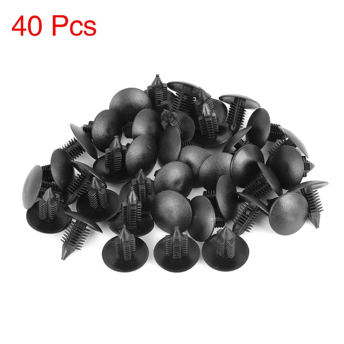X AUTOHAUX 40pcs 9mm Hole Dia Plastic 22x20mm / 0.86″x0.78″(L*Max.D), Black