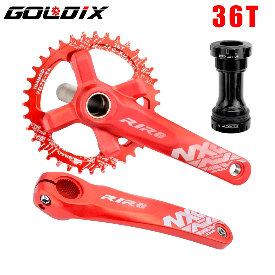 MTB Bike Crankset Hollow Integrated Crank 104BCD 32 34 36 38 40 42T Crankset BB