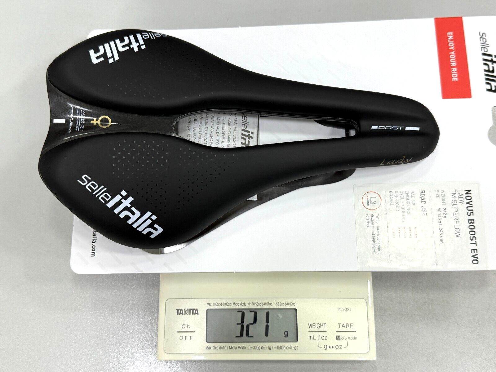 Selle Italia Novus Boost Evo Lady TM Superflow Manganese Saddle L3 (145 x 245mm)