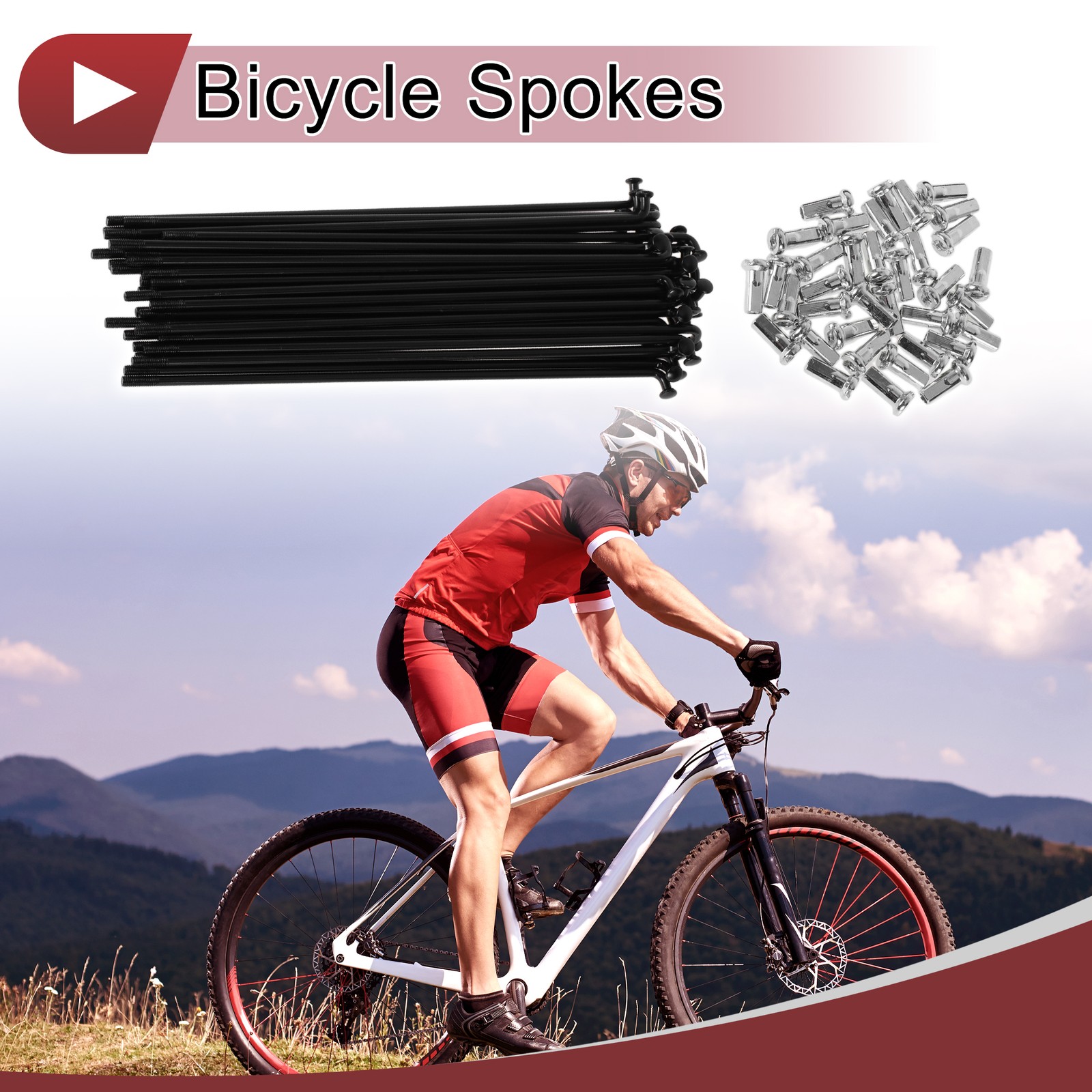 36 Set 12G Bicycle Spokes 139mm Bike Wheel Spokes 45 Steel Black