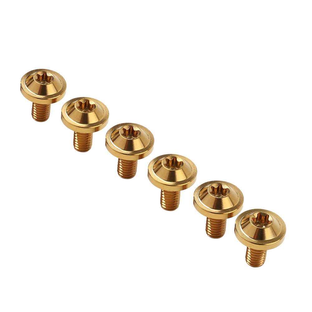 6pcs Titanium Screws M5 Truss Torx Bolts M5 x 10mm for Motorcycle Gold