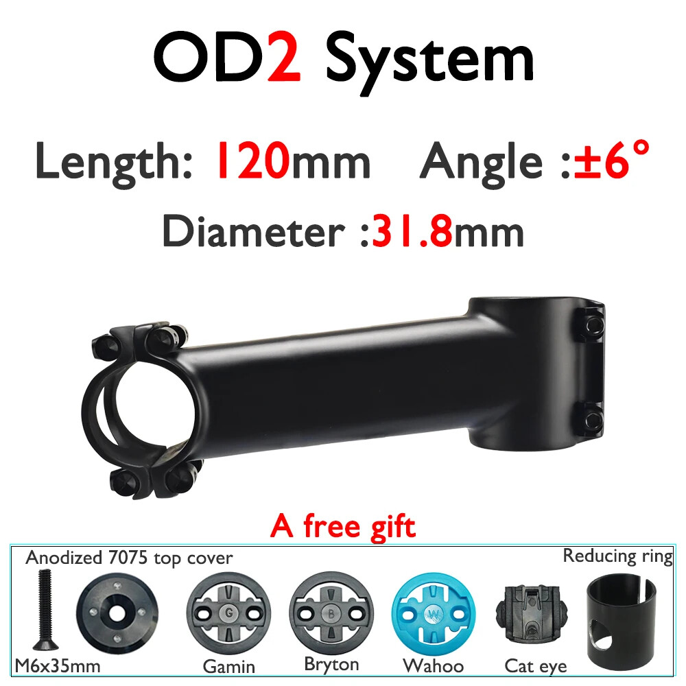 Road / Mountain Bike Carbon Stem 6° 12° 17° 60-120mm Fork Clamp Diameter 31.8mm