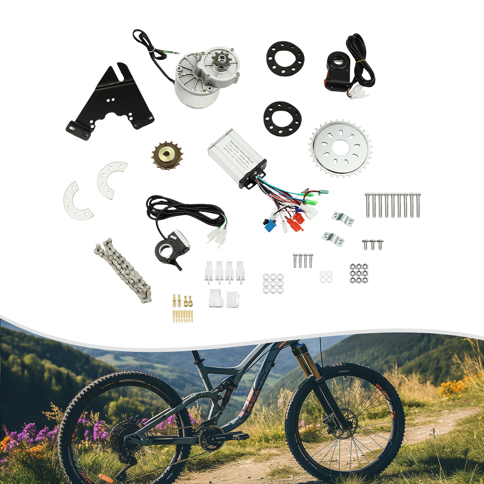 Electric Bicycle Motor Kit Electric Bike Conversion Conversion Installation Kit