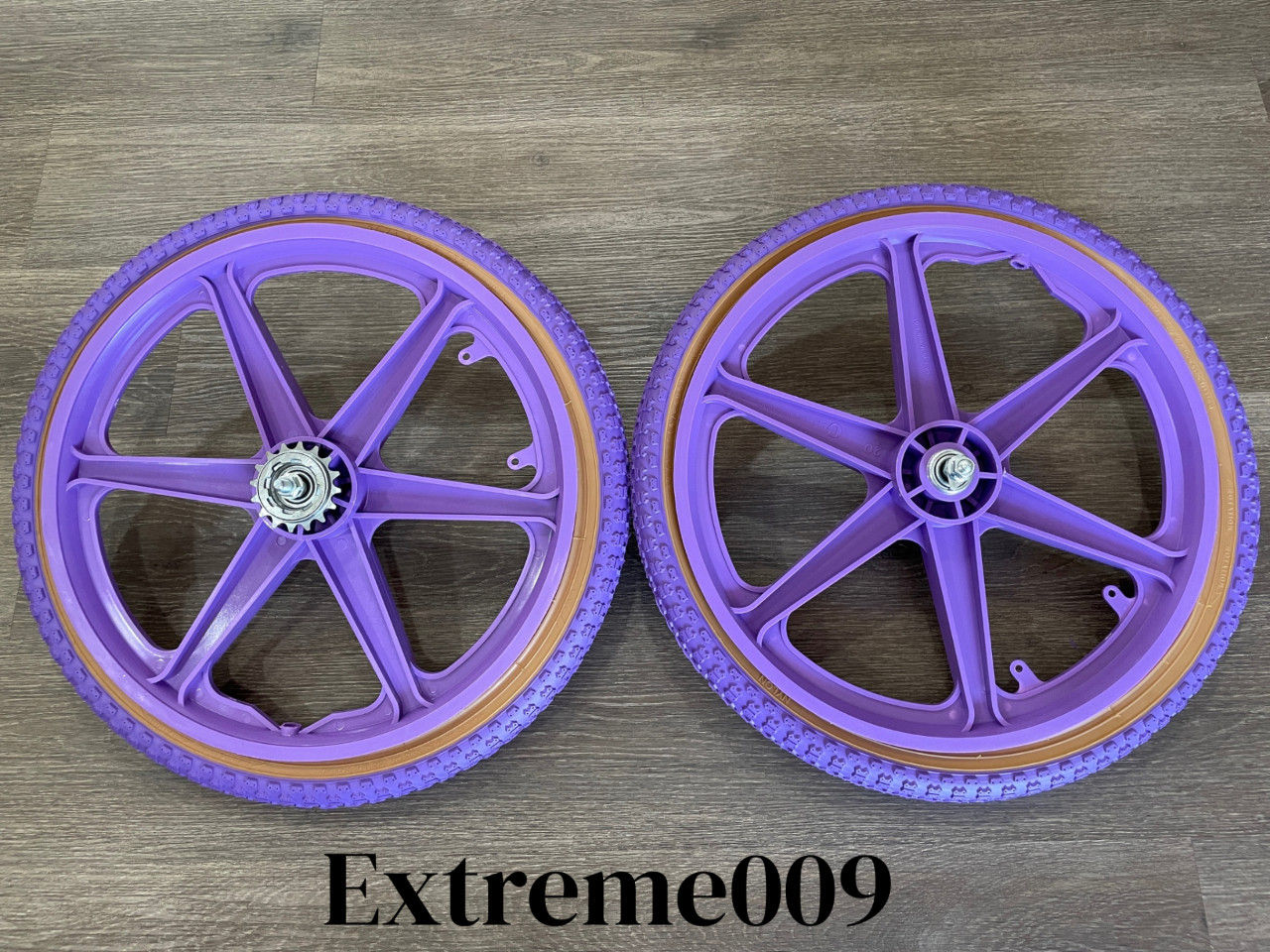 20″ Bicycle Mag Wheels Set PURPLE BMX Bike with 20×1.75 Comp PURPLE tires