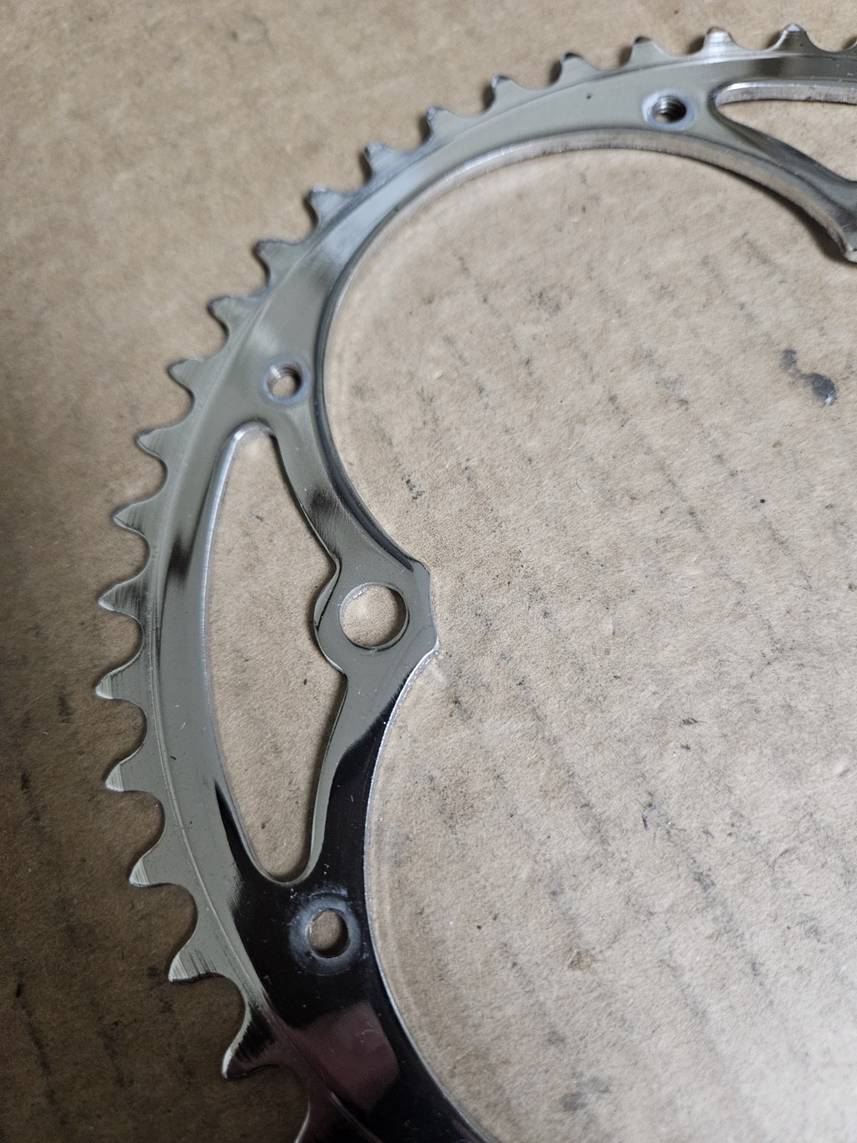 Vintage NOS 3 bolts Chainrings 52/47T for cottered crank, steel, Road 60s 70s