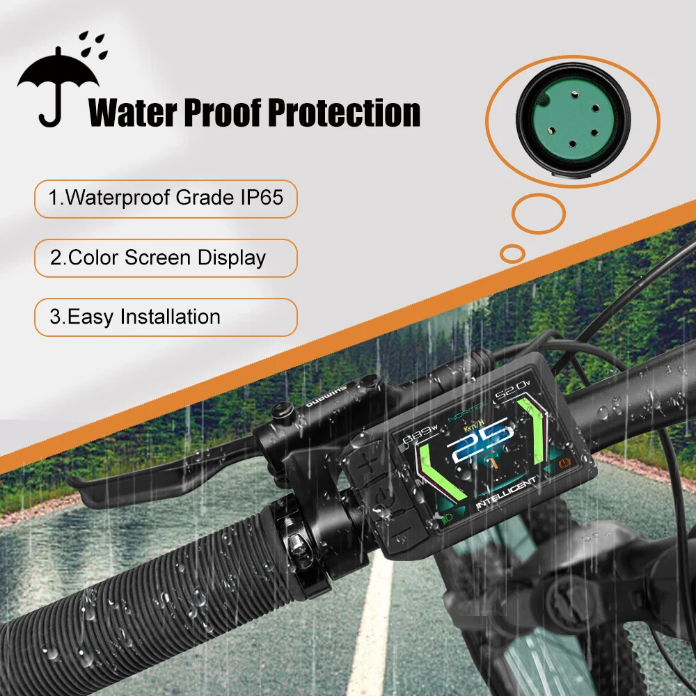 E-bike 600C LCD Display 5 Pin Female Waterproof Connector for Mid Hub Motor Kits