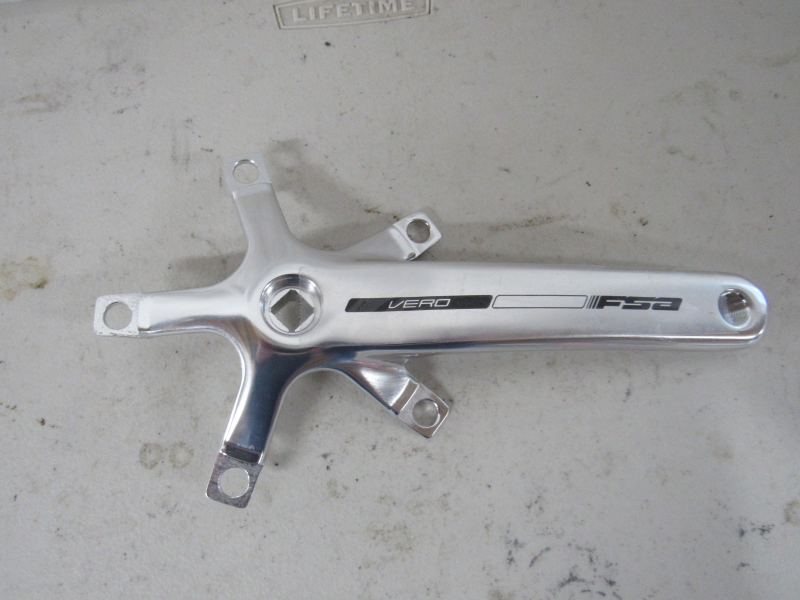 FSA VERO Double Right Crank Arm 172.5mm for Square Taper BB No Chainrings Silver