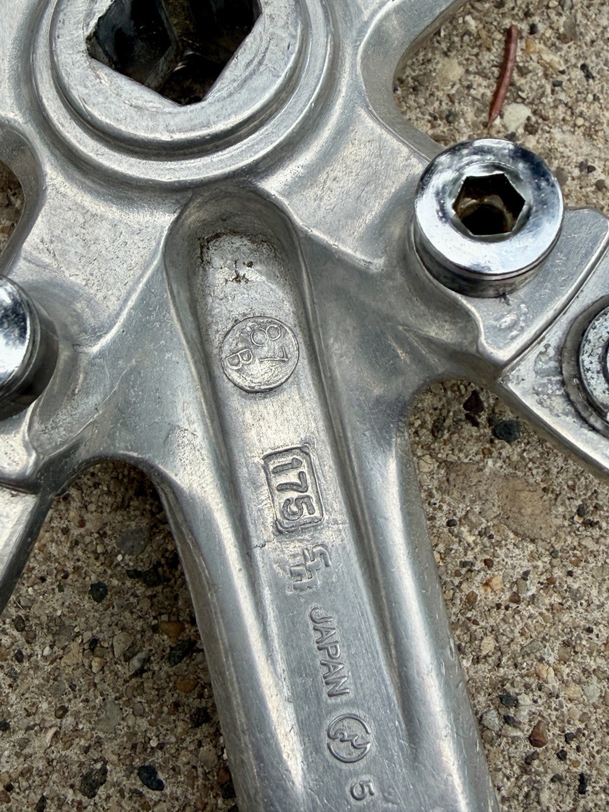 Vintage Sakae Crankset 175 Square Taper Crank Arms 110 74 Triple Chainring Bolts