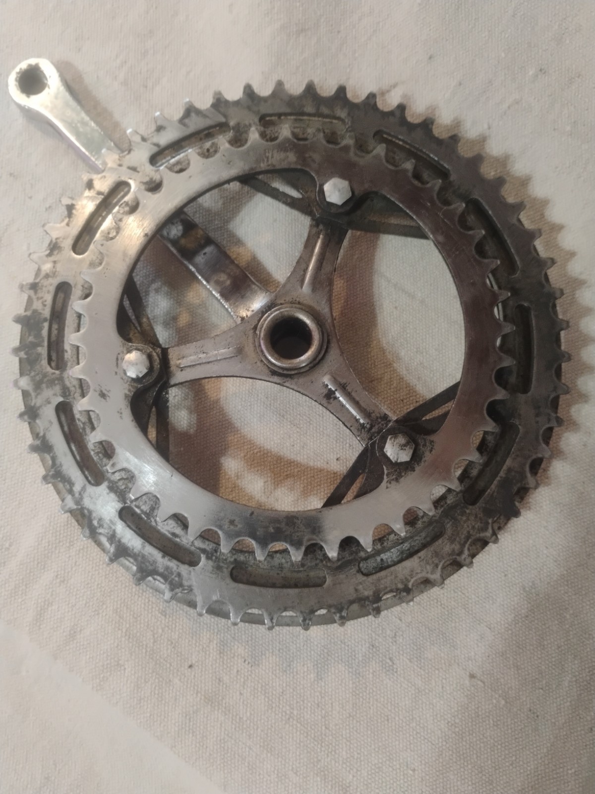 Vintage Nervar Crankset 52/40T 165MM Arm Length For 1/2″ Pedals Made In France