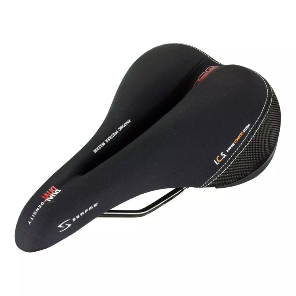 Serfas Dual Density Cutout Men’s Saddle – 279x171mm Black